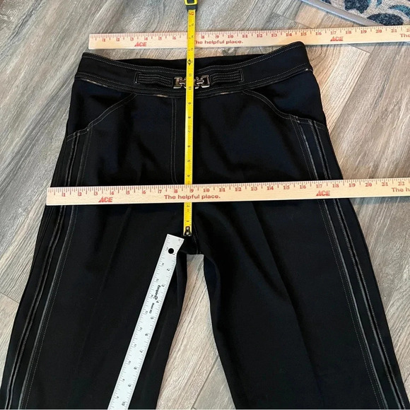 RADZOLI Wide Leg Black Trousers Top Stitch Leather-like Trim Accents Size 8 NWT - Picture 12 of 13